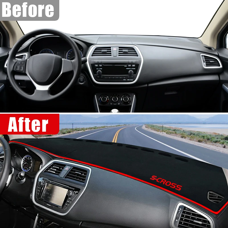 For Suzuki SX4 S-Cross 2013 2014 2015 2016 2017 2018 2019 2020 Car Dashboard Cover Avoid Light Mat Non-Slip Pads Accessories