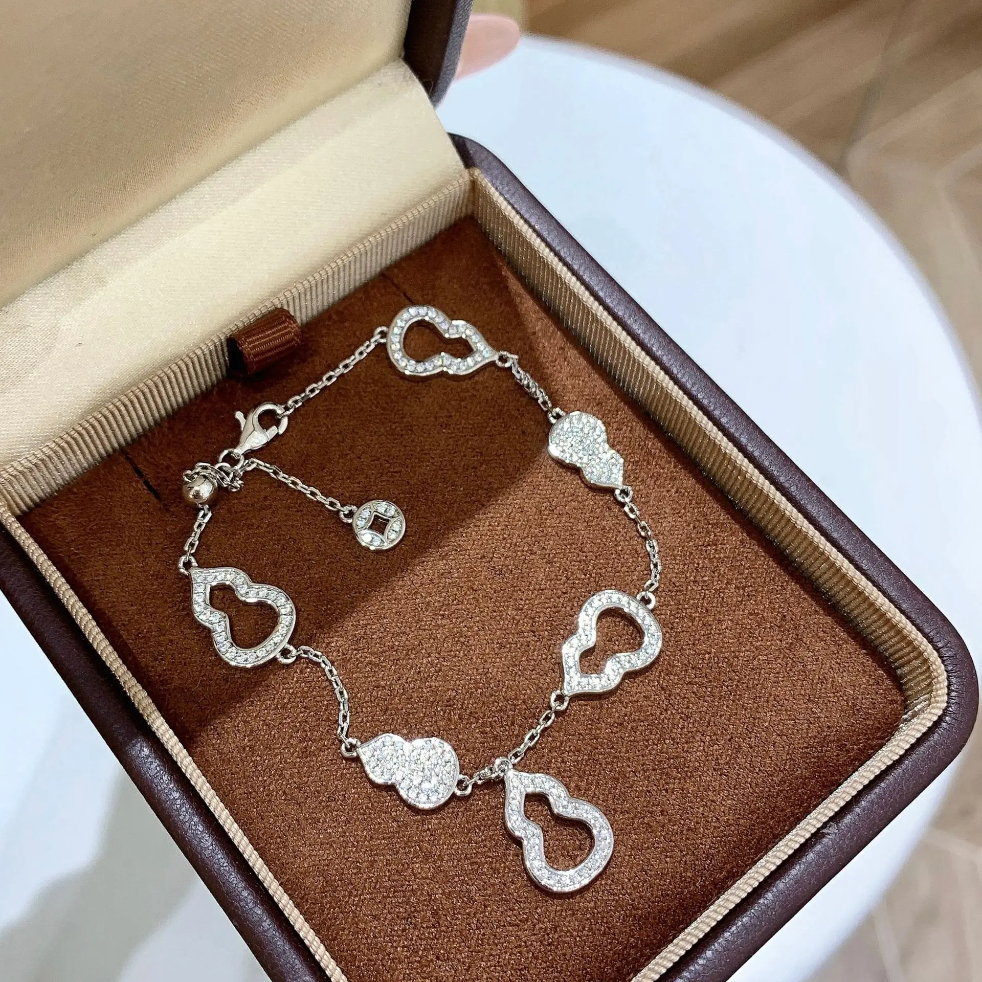 

Браслет из 100% стерлингового серебра 925 пробы с цирконом AAA в форме тыквы для женщин, ювелирные изделия