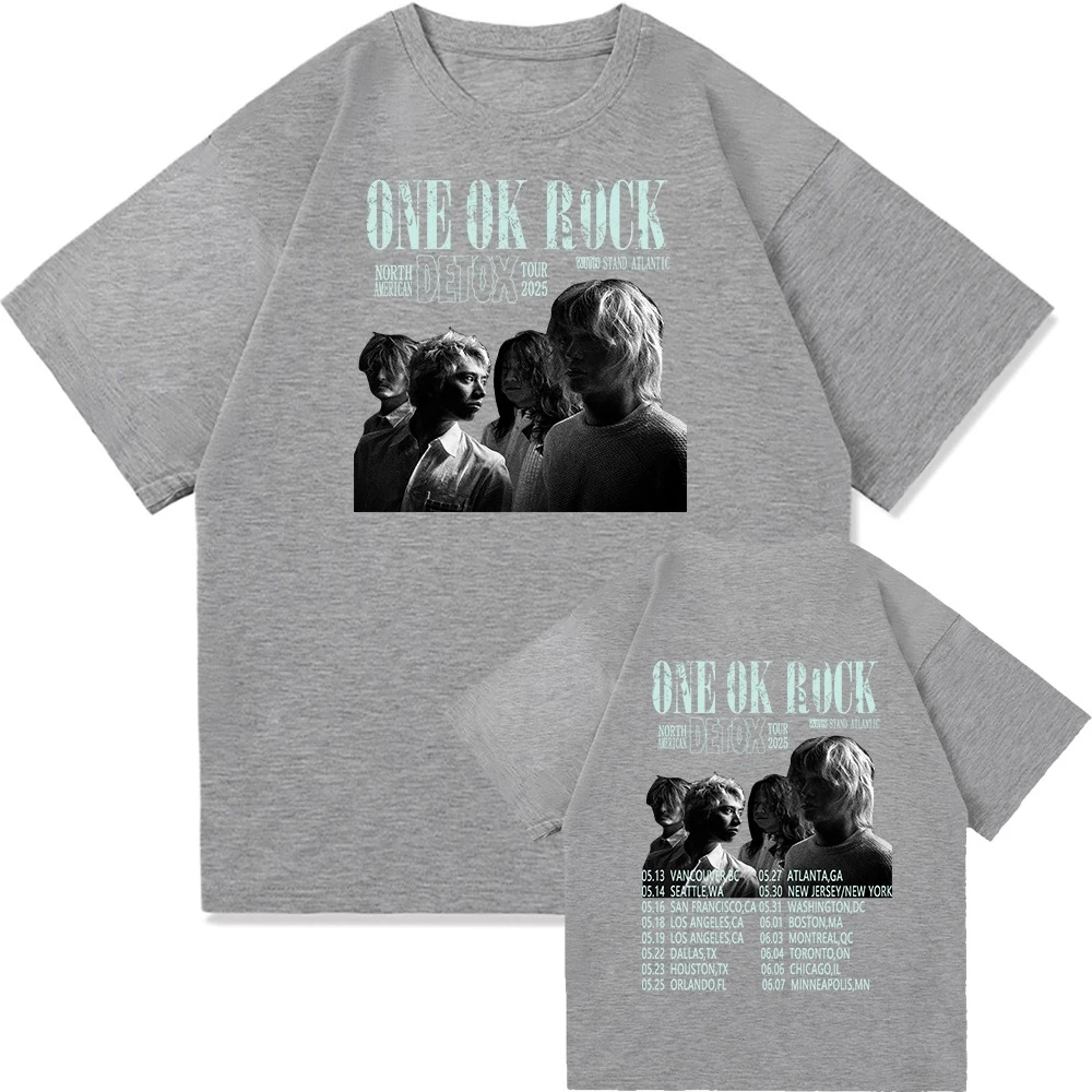 One Ok Rock DETOX Tour TShirt Fashion Men/women Clothing Vintage Harajuku High Quality Clothes pure Cotton Short-sleeved top