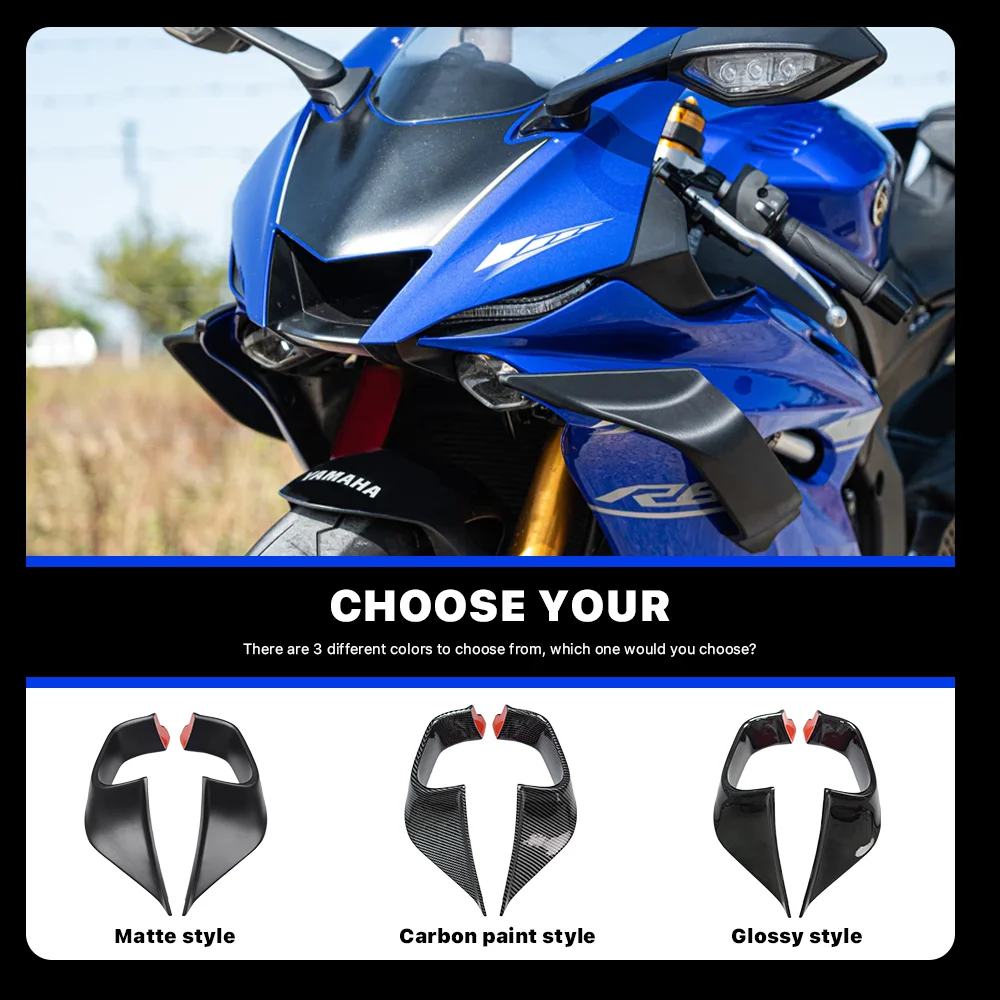 Motorcycle Spoiler Accessory Fixed Wing Suitable For Yamaha YZF-R6 R6 2017-2021 Non-Destructive Installation Of Side Wing Cover