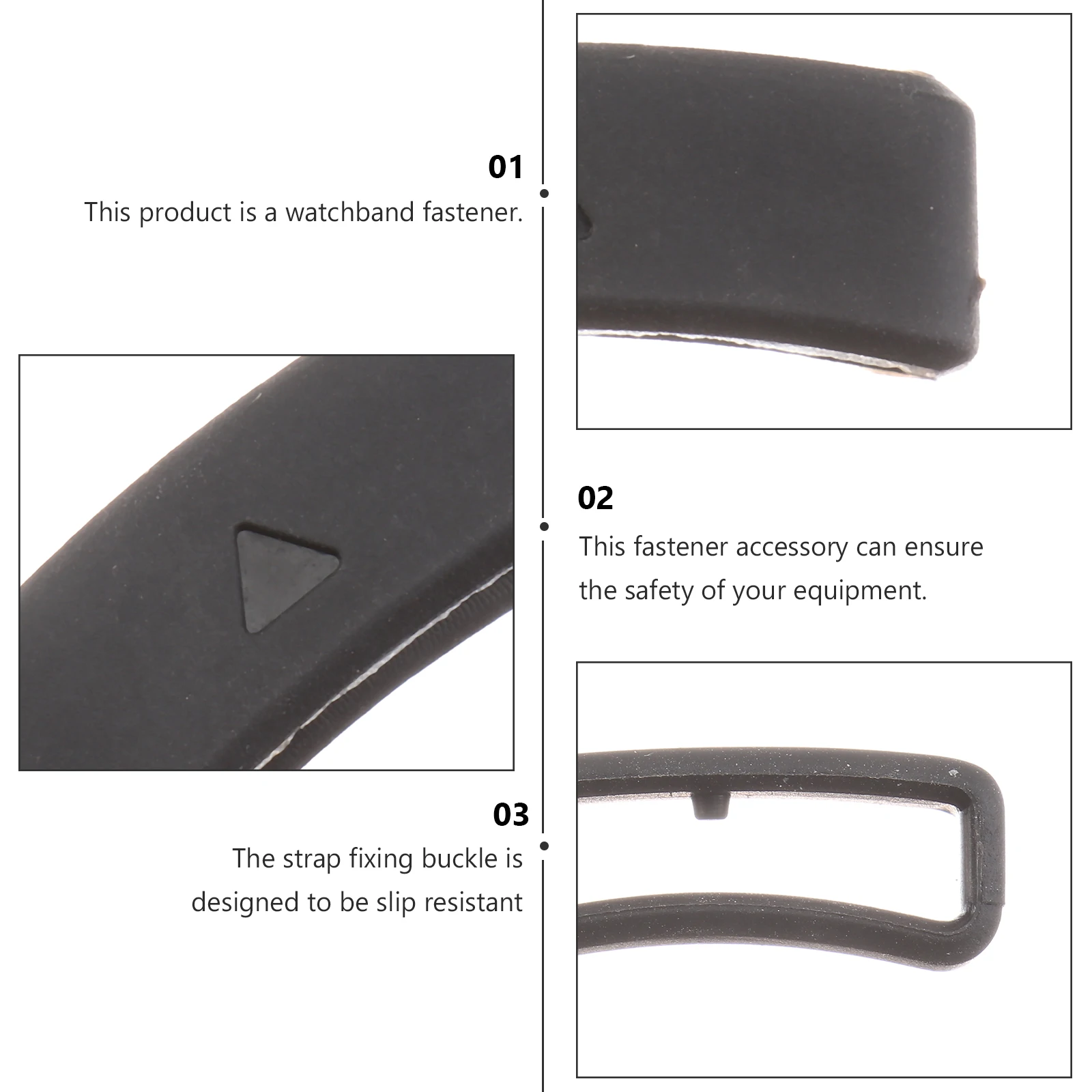 

6 Pcs Watch B Fastener Rings Bezel Loop Buckle Holder Non Slip Silicone Retainer Extra Length Watch Strap Clasp Locker