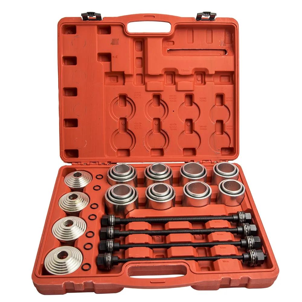 28pcs Pull and Press Sleeve Kit Removal Installation Bushes Bearing Tool for 34, 42, 50, 58 & 66mm sleeves