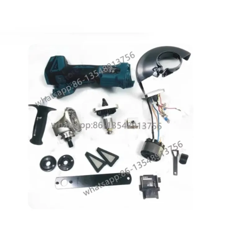 Angle Grinder Spare Parts Set, Stator Controller Rotor Housing Switch Gearbox Handle Wrench, Compatible with DGA504