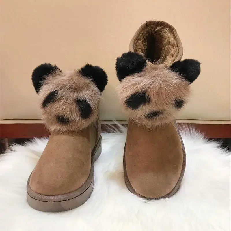 

Женские зимние ботинки на флисовой подкладке, однотонные рабочие теплые, шикарные и элегантные, большого размера, новинка 2025, с мягкой подкладкой, пушистая женская обувь