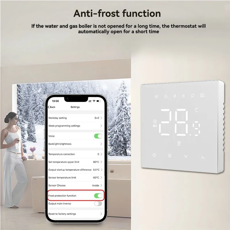 Умный контроллер температуры Tuya Wi-Fi, 100-240 В, 16 А, электрический подогрев пола, совместимый с Alexa и Google Homeabgi