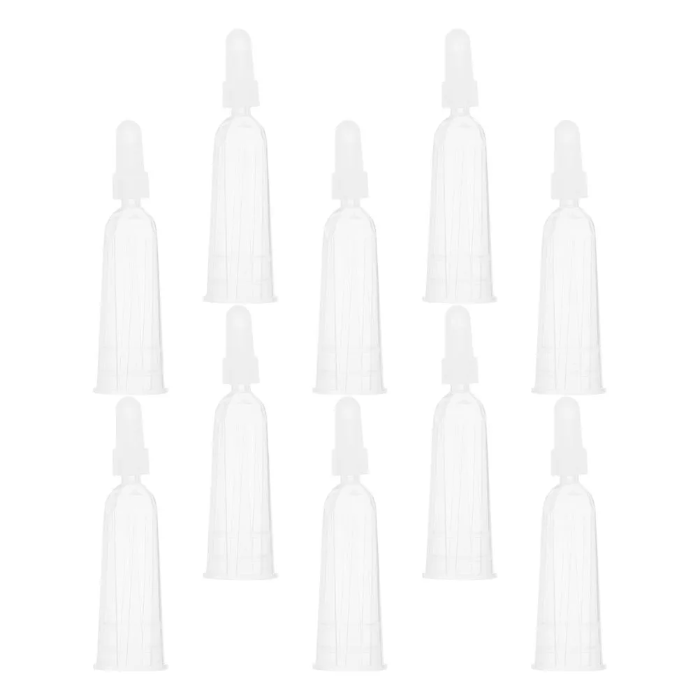 

10Pcs Transparent Ampule Bottle Dropper Cap Hand Protector Liquid Dispensing Portable Glue Applicator Tip Needle Squeeze Bottle