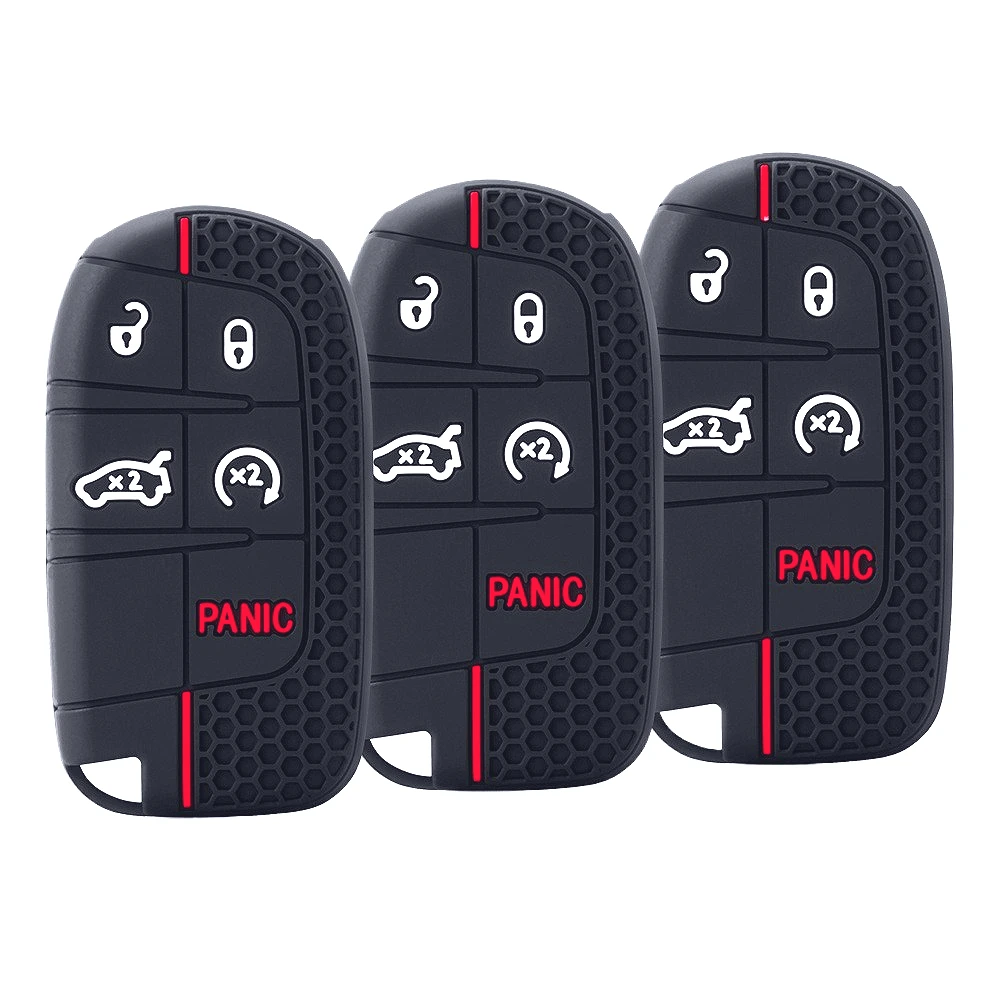 Silicone Car Key Cover Case For Jeep Renegade Compass Grand Cherokee for Chrysler 300C Wrangler Dodge Car Accessaries