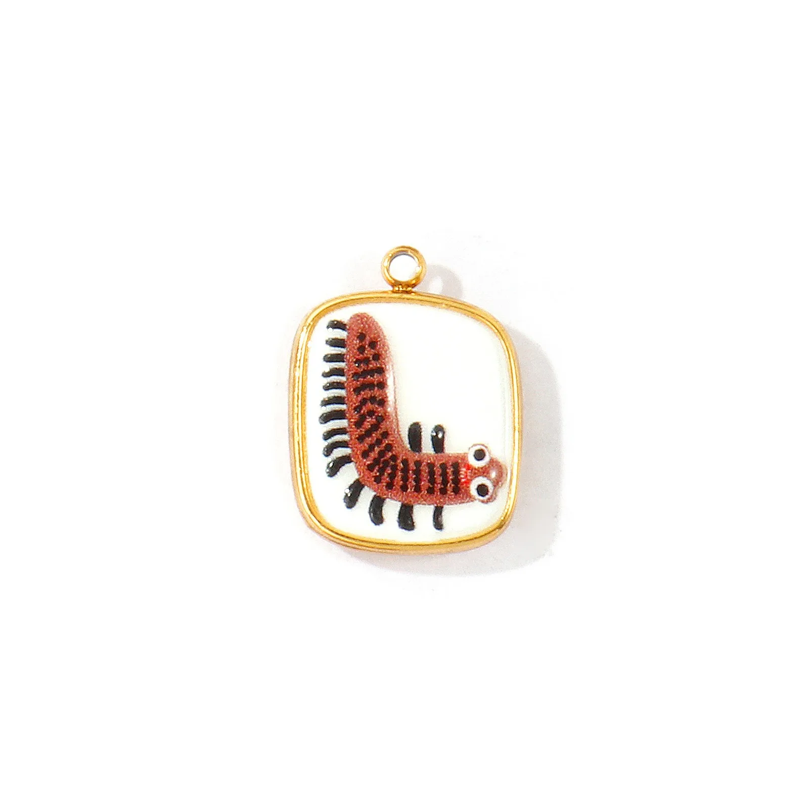 2 Stück bedruckte Insekten-Anhänger, Schwalben- und Bienenmotiv, aus 304 Edelstahl, 18 Karat vergoldet, zum Basteln von Armbändern und Halsketten, Großhandel. – Detail 5