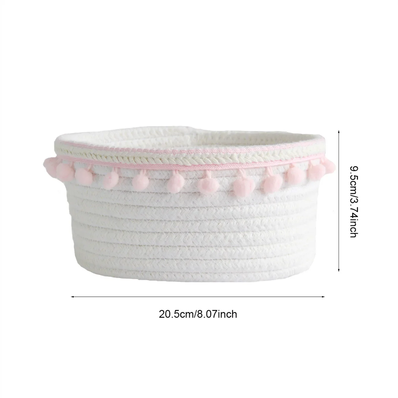 Nordic Style Handmade Woven Storage Basket Home Cotton Rope Arrange Container Multifunctional Remote Control Desktop Organize