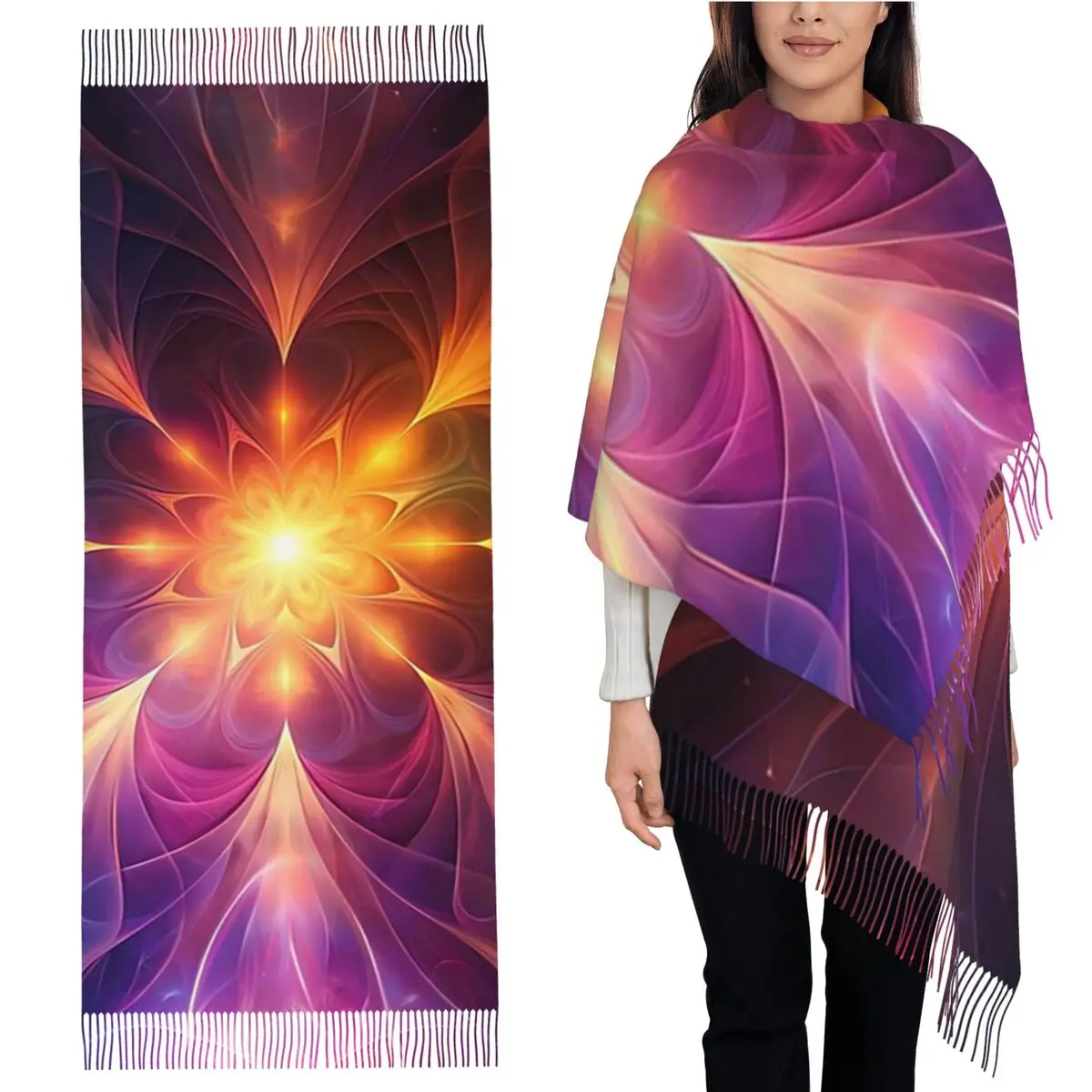 

Шарф Metatron, шарфы с кисточками для женщин, мягкие теплые шали и накидки, длинная осенне-зимняя шаль