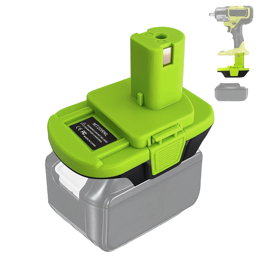 MT20RNL Battery Adapter Use for Ryobi 18V Tools,Converts for Makita 18V Li-Ion Battery to Ryobi 18V Li-Ion Battery