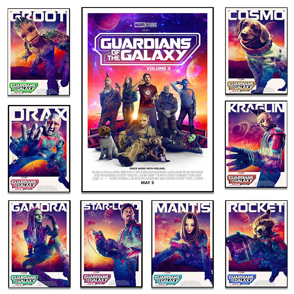 

Disney Guardians of the Galaxy Vol. 3 Poster 2023 Superhero Film Prints Canvas Painting Fantasy Wall Art Picture Room Home Decor