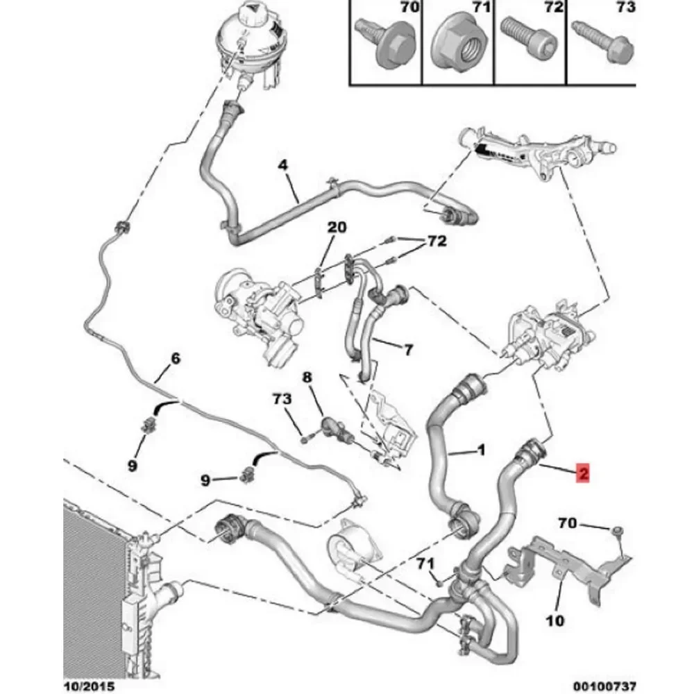 9675420180   Wassertankanschluss, automatisches Abflussrohr, 1,2 Zähne, geeignet für Peugeot 308 308S 408 T93