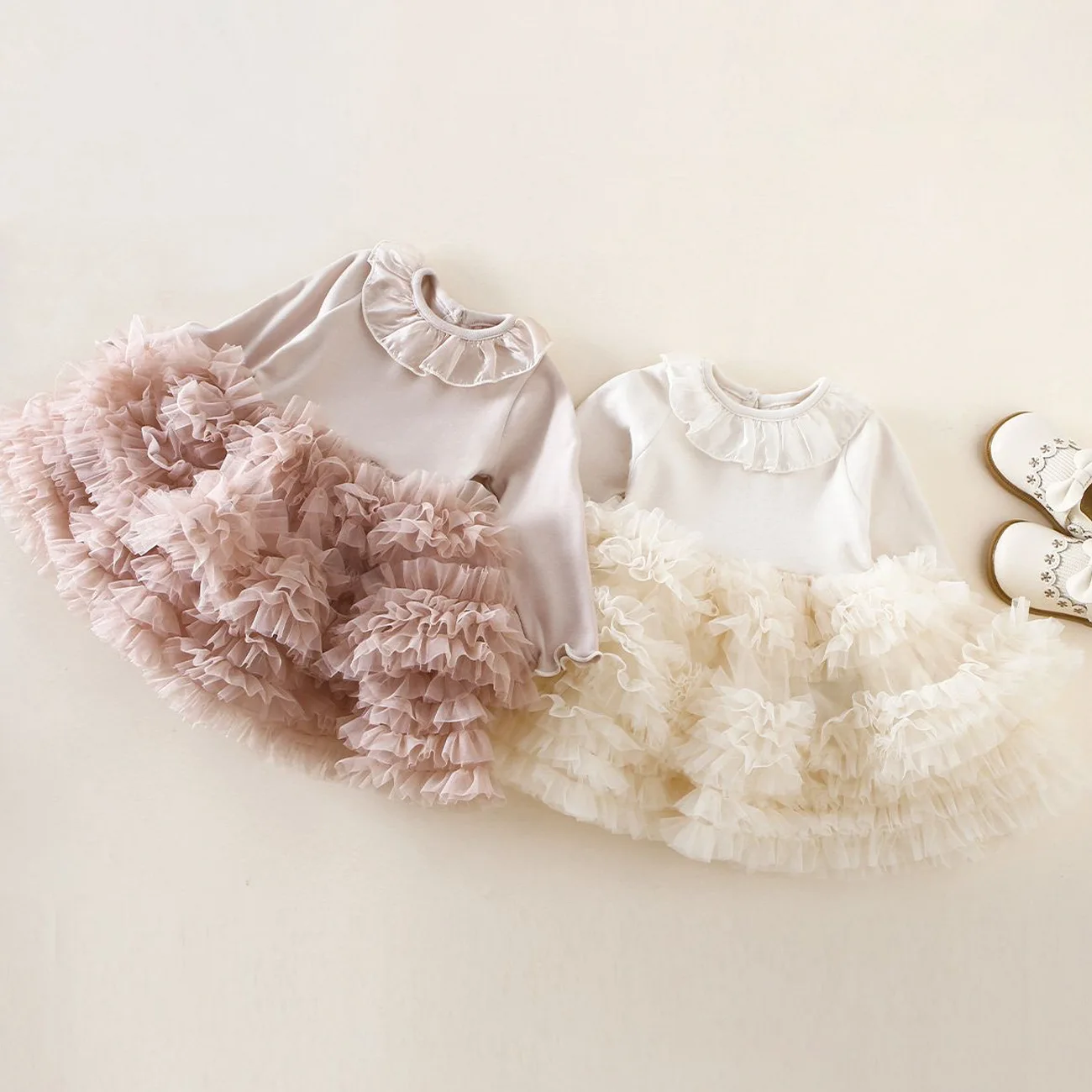RAISE Mädchen Prinzessinnenkleid Kinder Spitzen-Tüllrock Frühlings-Mode Süßes Kleinkind Langarm-Kleid Belle-Kleid