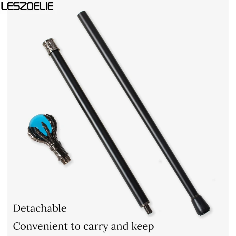 Bastão de caminhada com garra de dragão, 93cm, lago, bola de cristal azul, bastões da moda, homens e mulheres, bastão de prata, festa, bastão decorativo