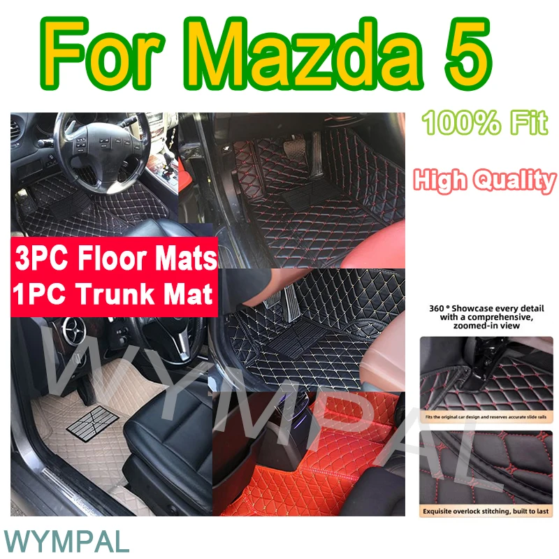 

Luxury Custom Car Floor Mats For Mazda 5 2008 2009 2010 2011 2012 2013 Auto Leather Men Women Car Mats Full Automotive Cover
