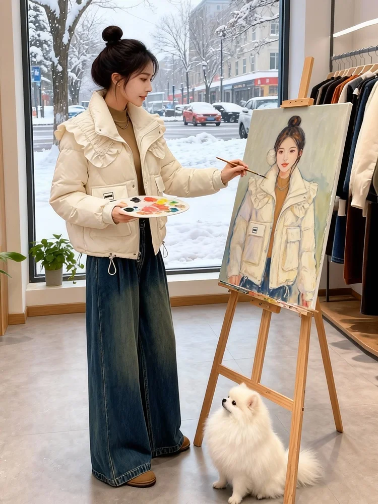 Abrigo Elegante y Delgado para Mujer, Nuevo Modelo de Invierno, Estilo Coreano, Informal, para Ir al Trabajo, Forrado, Holgado, Cálido