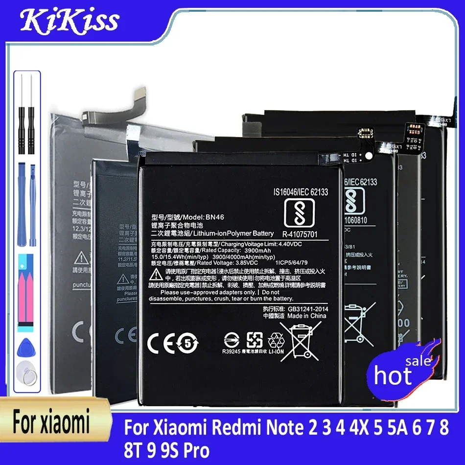 Battery BM42 BM45 BM46 BN31 BN41 BN43 BN45 BN46 BN48 BN4A For Xiaomi Redmi Note 2 3 4 4X 5 5A 6 7 8 8T 9 9S Pro Plus Note2 Note3