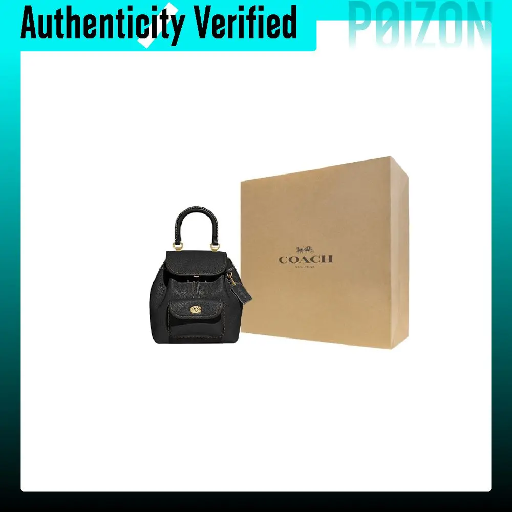 COACH Riya Cow Leather Backpack Medium Women's Black CH789-B4BK