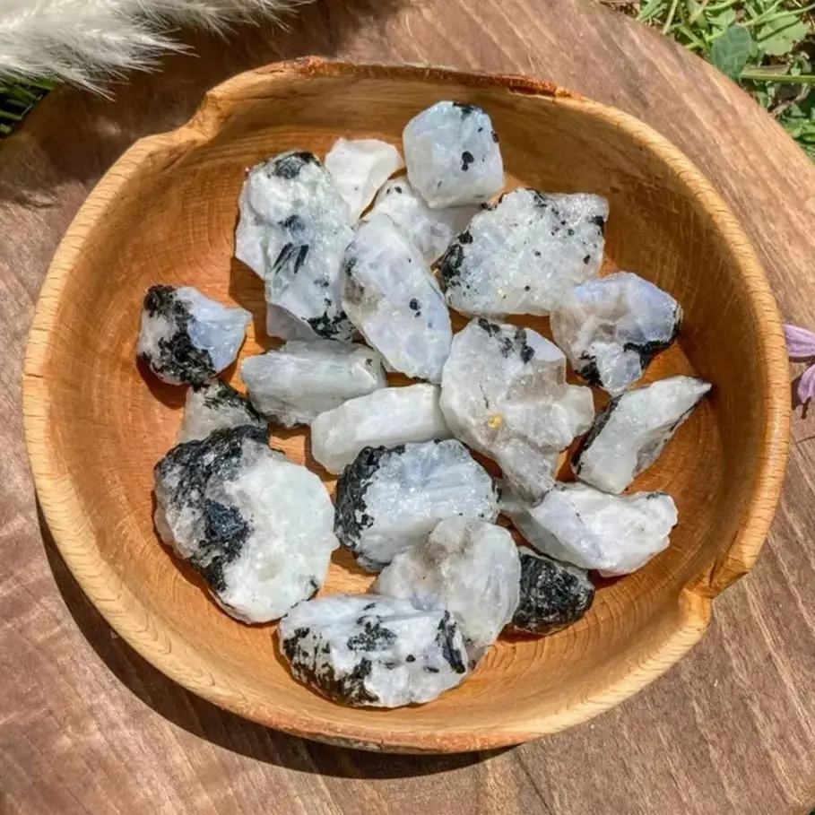 Natural Moonstone Bulk Crystal Raw Rocks Stones Healing Spiritual gemstone Blue flash Moonstone Rough for Home garden fengshui view 5