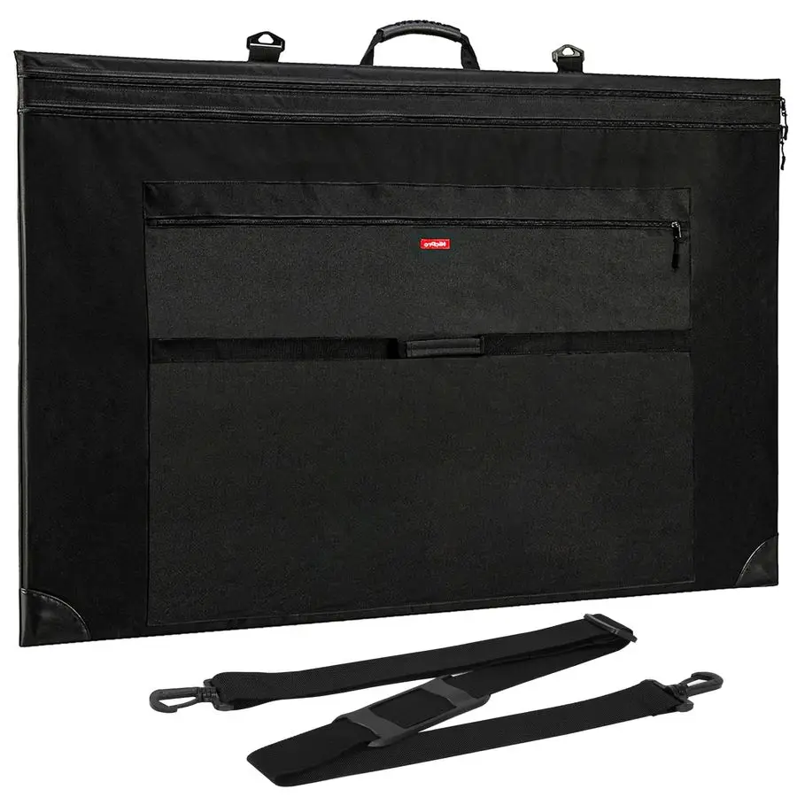 

Легкая сумка-портфель для художественных работ, очень большой размер 36 x 48, с отстегивающимся плечевым ремнем, кожаными уголками, для переноски.