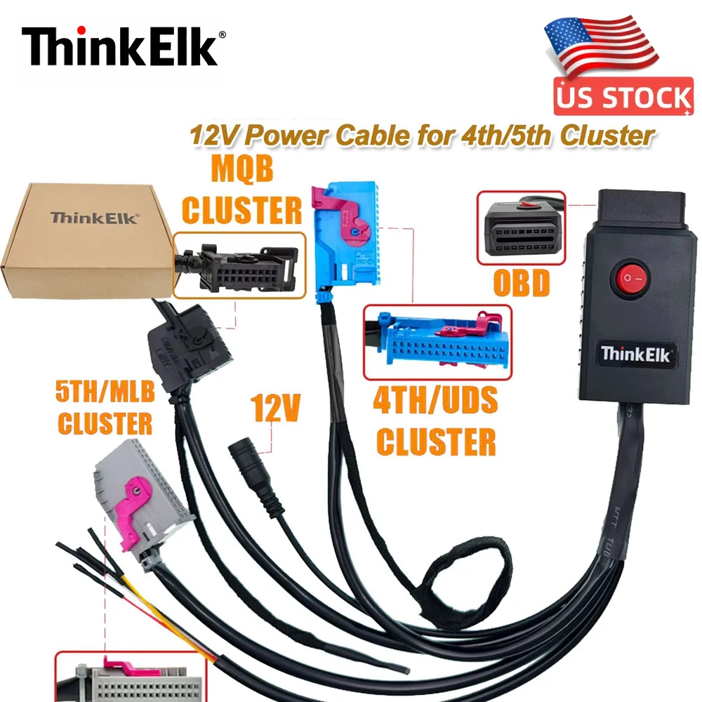 

ThinkELK 3IN1 MQB MLB & UDS Cluster Cable 12V Test Platform Dashboard Cable Kit for VW 4/5th Cluster for Audi A6 A8 A4 Q5 Q7