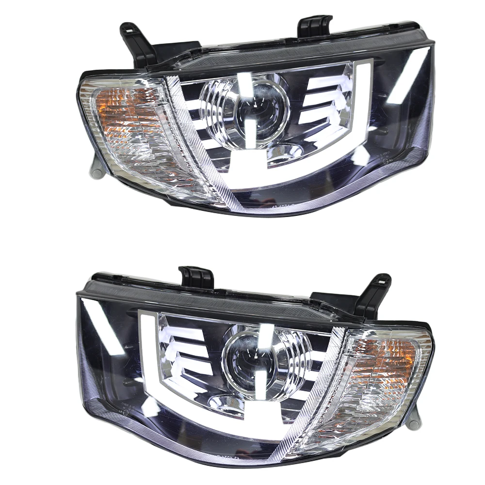 led headlights for MITSUBISHI TRITON L200 2005-2014 headlight headlamp with halogen side light Turn Signal Light Corner Lamp DRL