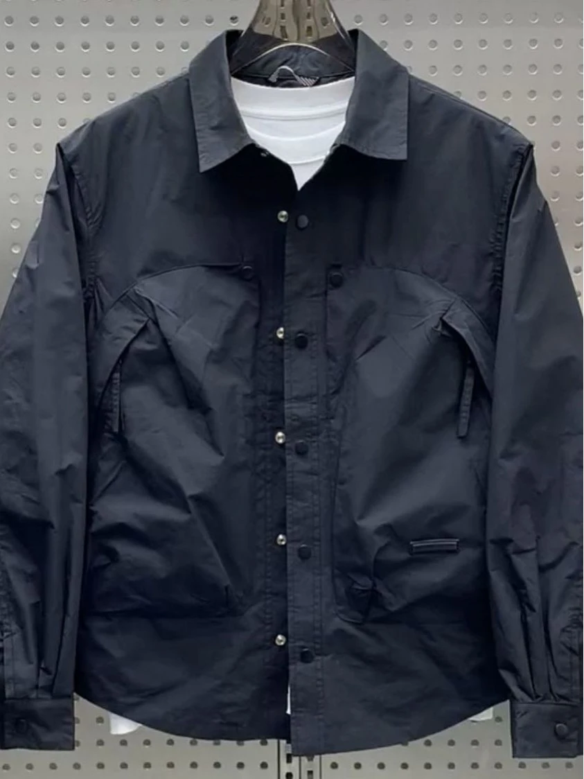 

Мужская модная уличная куртка на молнии с крупными количествоми, осеннее новое повседневное ветрозащитное пальто из полиэфирной ткани для пар