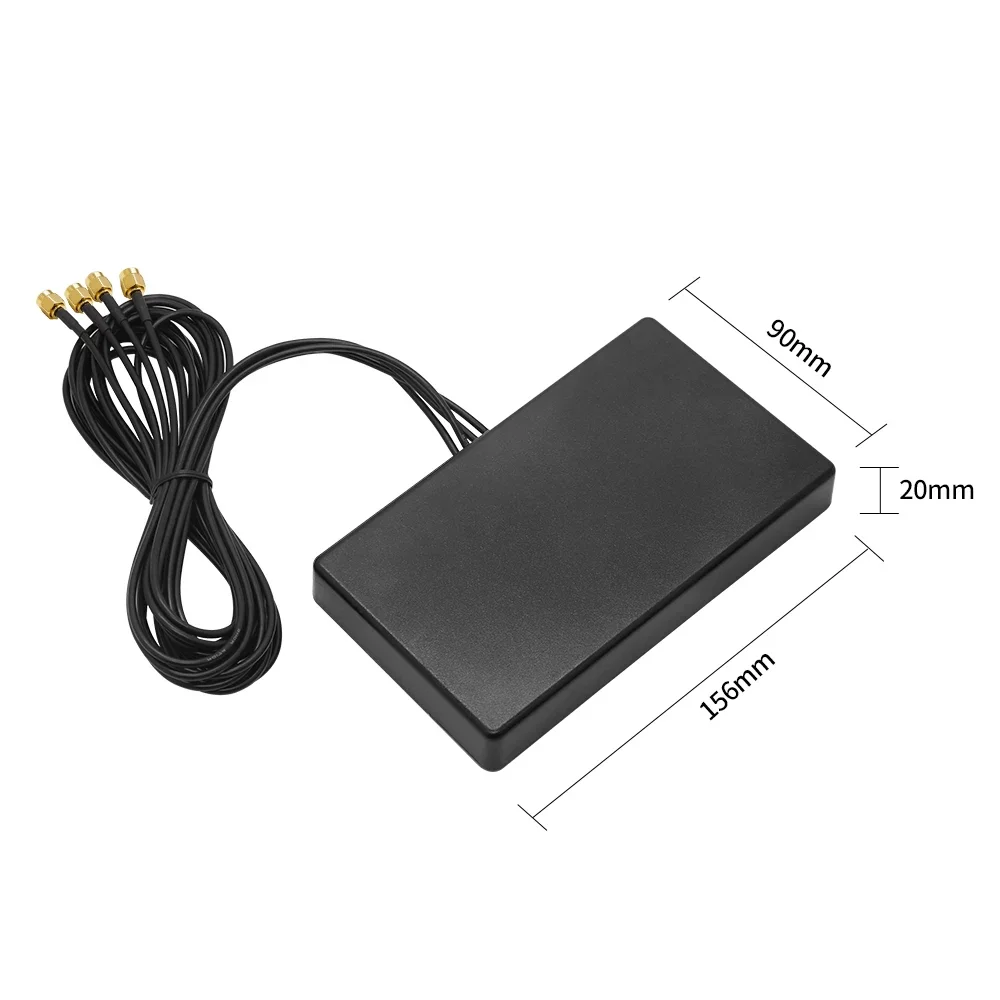High Gain 5G 4G WWAN LTE Module Modem Antenna 600-6000Mhz with 4 SMA Male Connectors 1.5M RG174 Extension Cable Magnetic Sucker