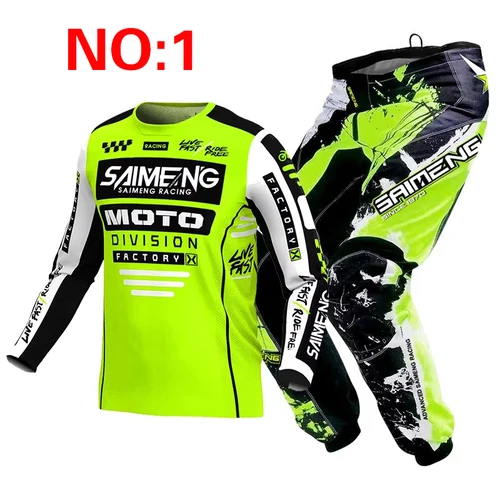 Imagen 2 del producto Conjunto de motocross para niños, Jersey y pantalones MX, conjunto para niños, Dirt Bike MTB DH UTV Enduro Gear Combo, traje de carreras juvenil todoterreno