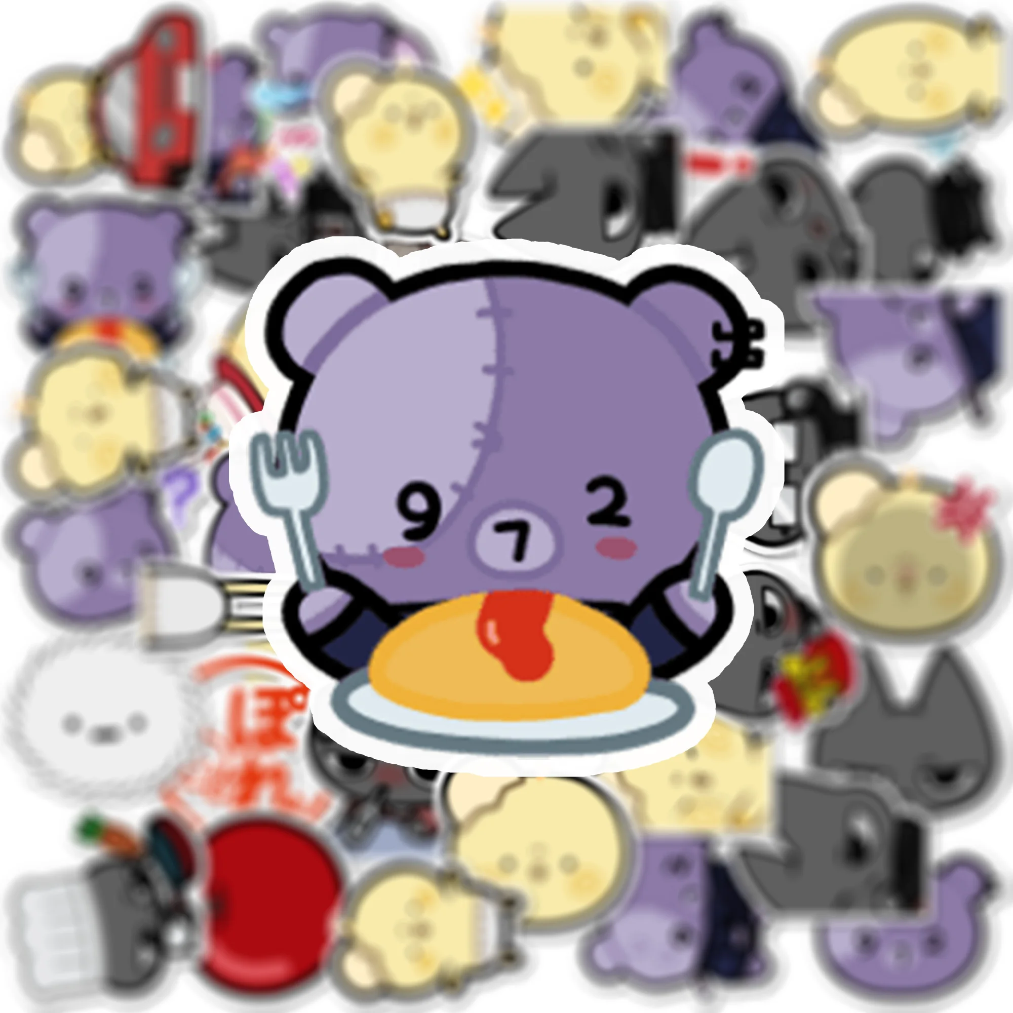 40 Pieces of Cute Line Art Bear Stickers – For Decorating Tablets Phones and Luggage