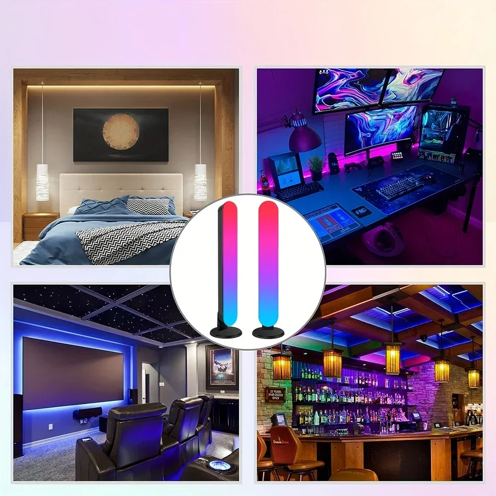 RGB USB WS2812 5V Licht mit Musikrhythmus-Erfassung, Schallaktivierte Beleuchtung, Aktualisiertes USB-Aufladbares Modell, Weihnachtsdekoration für Zuhause