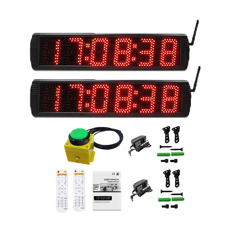 Digital Wall Clock with Synchronized Function, Stopwatch for Field Events, 5 \