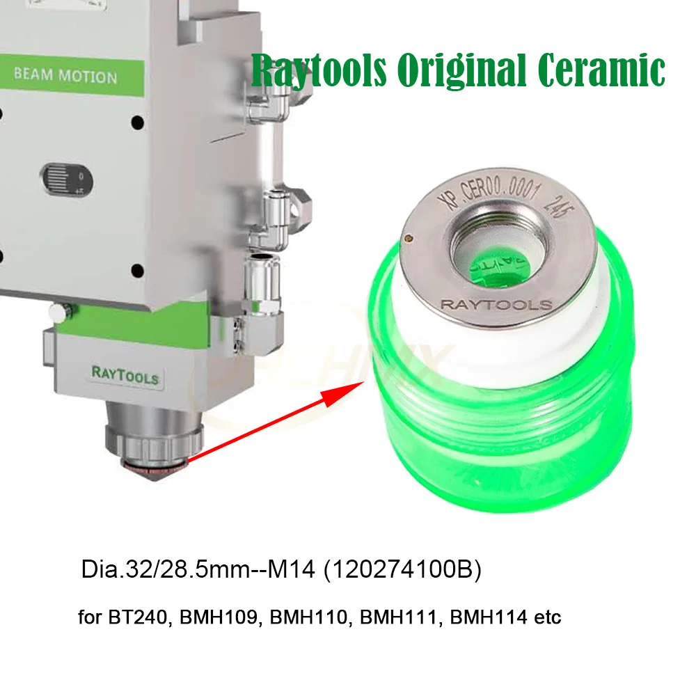 JHCHMX Original Raytools เลเซอร์แหวนเซรามิค Dia.32mm M14เซรามิคสำหรับ Raytools เลเซอร์ตัดหัว BT230/BT240/AK270