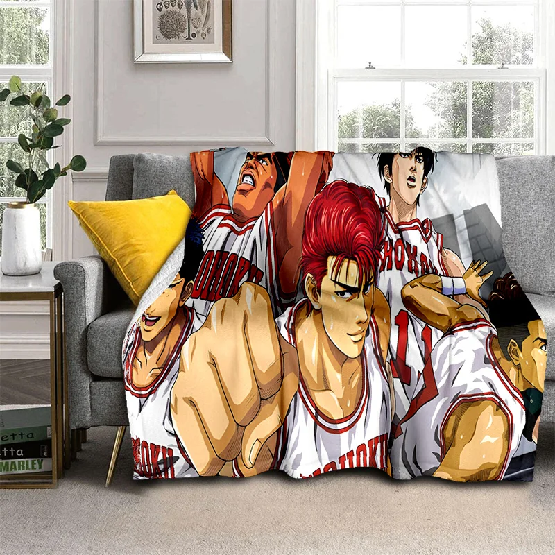 Basketball Anime Slam Dunk Cartoon Blanket,Soft Throw Blanket for Home Bedroom Bed Sofa Picnic Travel Office Cover Blanket Kids