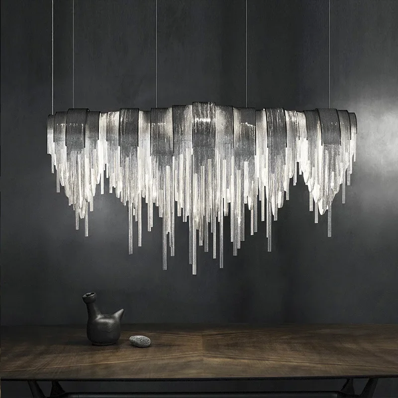 

Modern Lustre Chrome Tassel Led Chandelier Lighting Living Dining Room Decor Led Chandeliers Lamp Loft Hanging Lights Luminaire