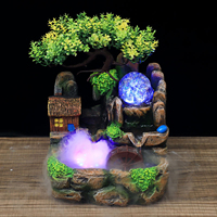 Home Ornament Desktop Fountain Simulation Resin Desktop Fountain Rockery Decor Atomizing Home Ornament Decoration Table Ornament