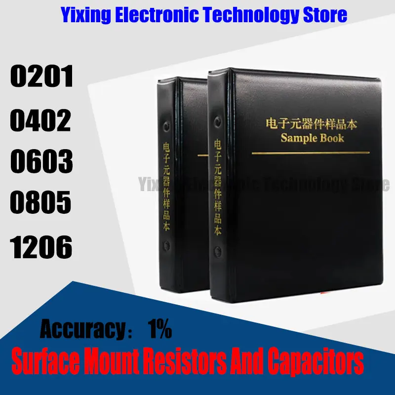 

Surface Mount Resistor Notebook 1% SMD 0201 0402 0603 0805 1206 Sample Book Of Resistor Package Components OR-100K