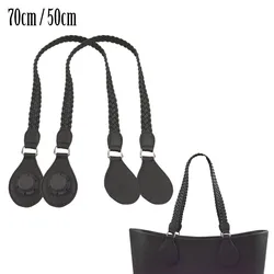 TANQU 1 Pair Long Short leather PU Weave Handles with Tear Drop End For Classic Mini O Bag For Obag Women Bag shoulder Bag