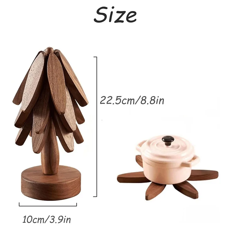 Tree Design Stand Wooden Trivets Decorative Anti Scald Heat Resistant Table Mat Coaster Wood Placemats Pot