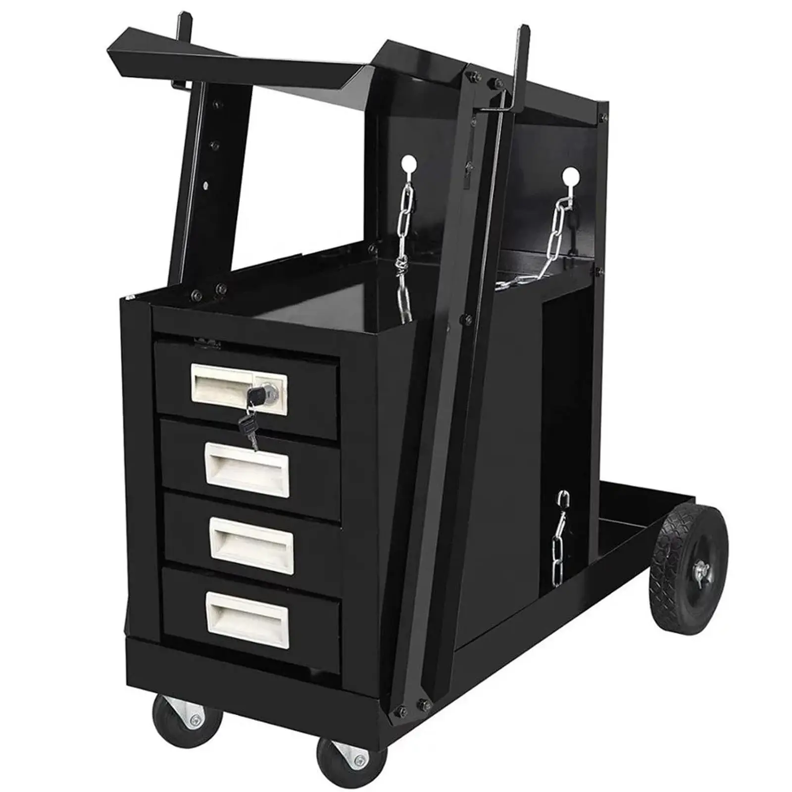Welding Cart Welder Cart Weld Cart with Handle 220 LBS Weight Capacity 360° Swivel Wheels for TIG ARC MMA Plasma Cutter