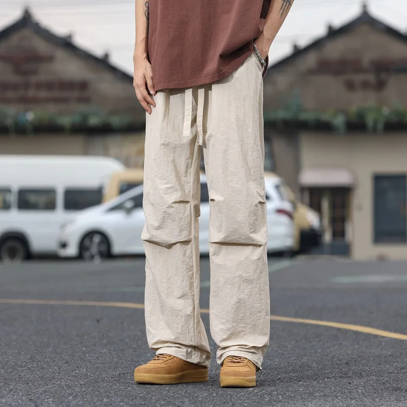 Herren Straight Pants lässig und vielseitig modisch große Taschen trend ige tägliche Sport hose mit weitem Bein
