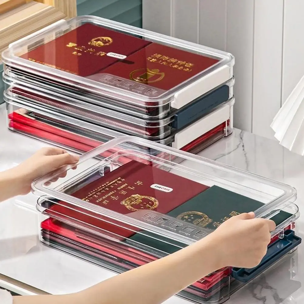 Transparent Storage Box Pet Material Storage Box Transparent Document Organizer Box with Lid Handle for Marriage for Visual