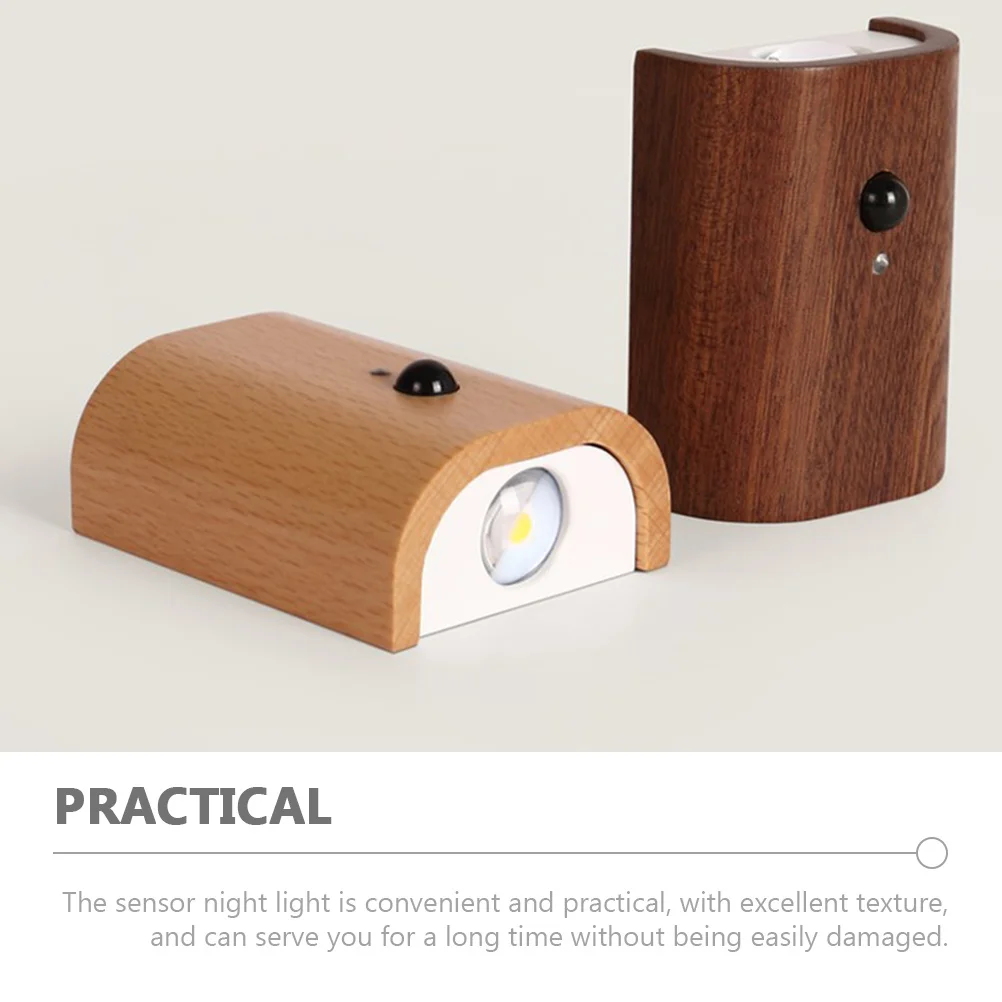 

Motion Sensor Wooden LED Wall Lamp Rechargeable Night Light Wall Sconce for Home Living Room Motion Sensor Night Light