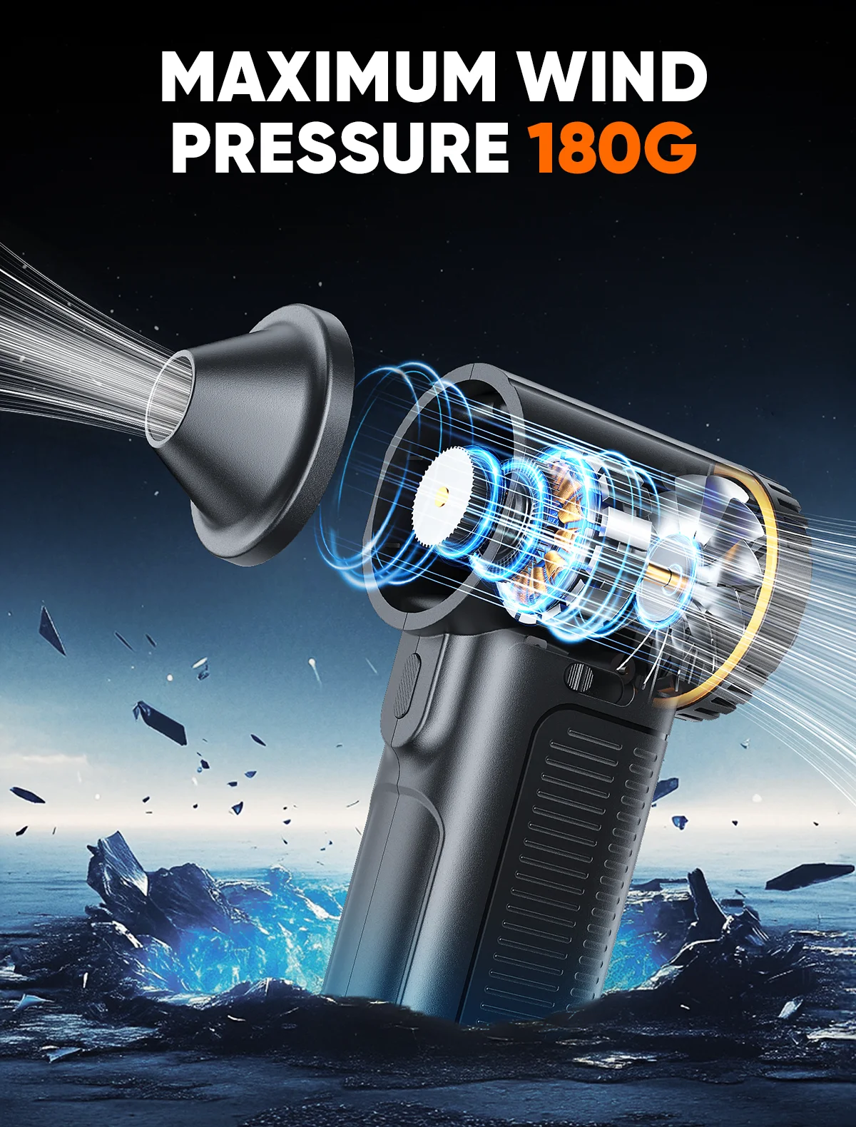 F11 Turbo Jet Blower Powerful Air Blower With 3 Nozzles Portable Electric Air Duster Brushless Turbo Jet Fan 65m/s Wind Speed