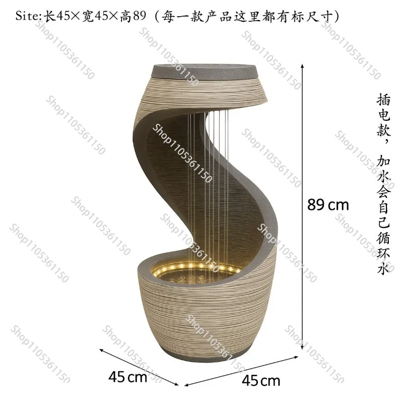 Minimalist European-style flowing water ornament, light luxury indoor circulation water feature display