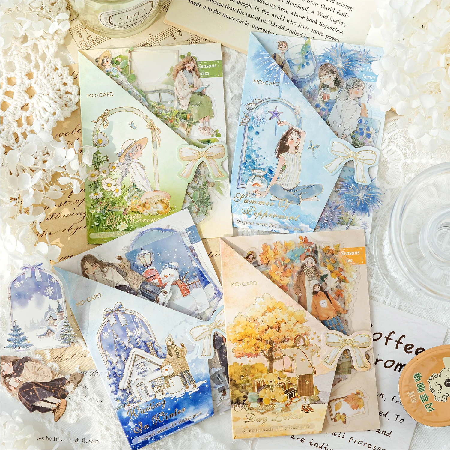 

8packs/LOT Four Seasons Years Series decorative fresh PET sticker