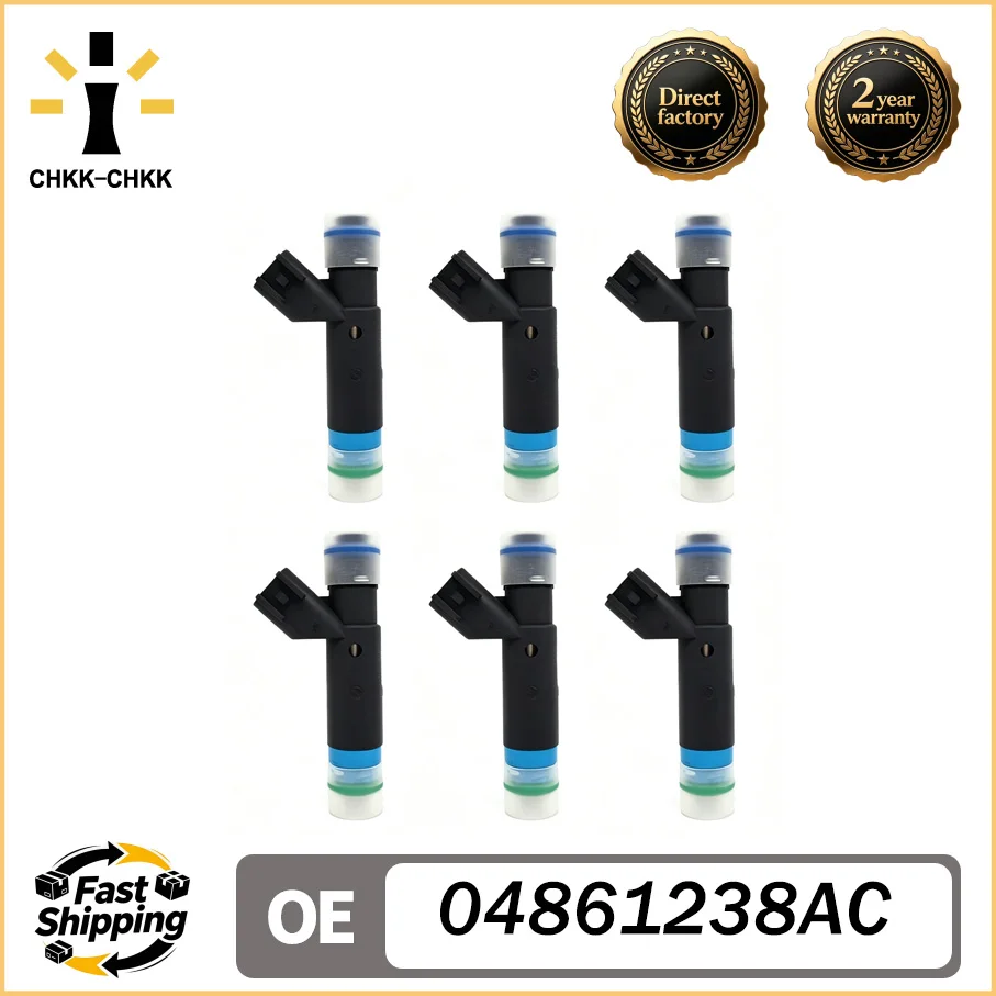 

CHKK 6pcs 04861238AC Fuel Injector For CHRYSLER DODGE PACIFICA TOWN & COUNTRY GRAND CARAVAN 2001-2007 3.8L