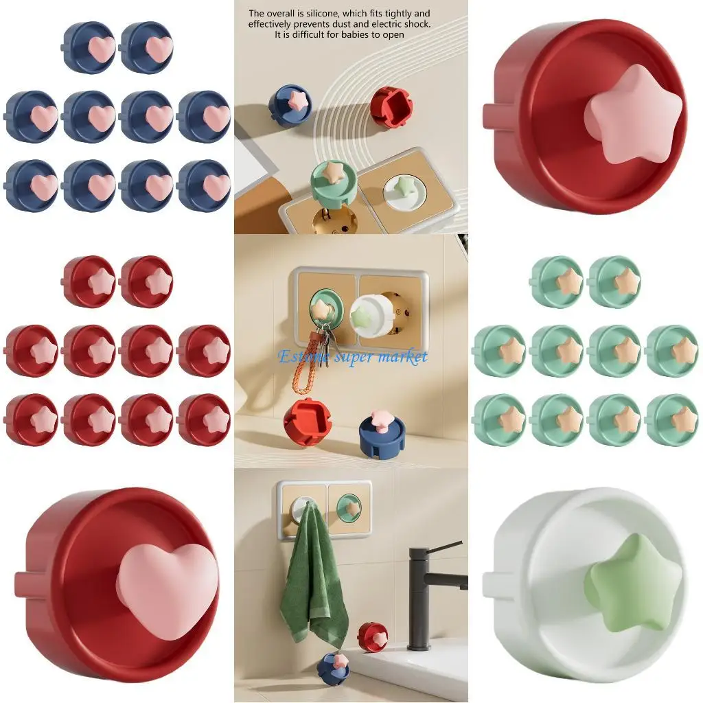 090B أغطية مخارج كهربائية مقاومة للطفل، قطعة واحدة/10 قطع من السيليكون لحماية قابس سلامة الطفل لرياض الأطفال المنزلي