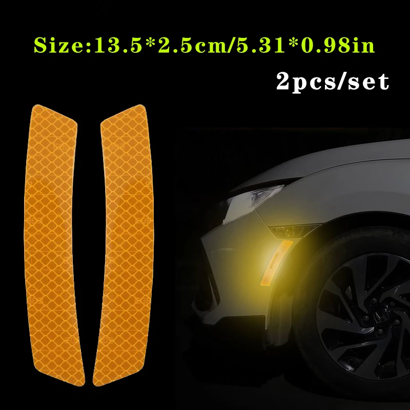 2 teile/satz Auto Reflektierende Sicherheit Streifen Aufkleber Auto Rad Augenbraue Reflektierende Aufkleber Reflektierende Warnung Sicherheit Band – Detail 11
